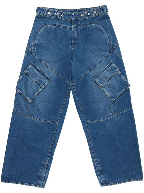 Wide-leg cargo jeans - Blue