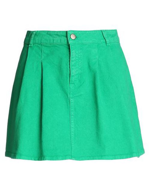 Woman Denim skirt Green Size S Cotton, Elastane