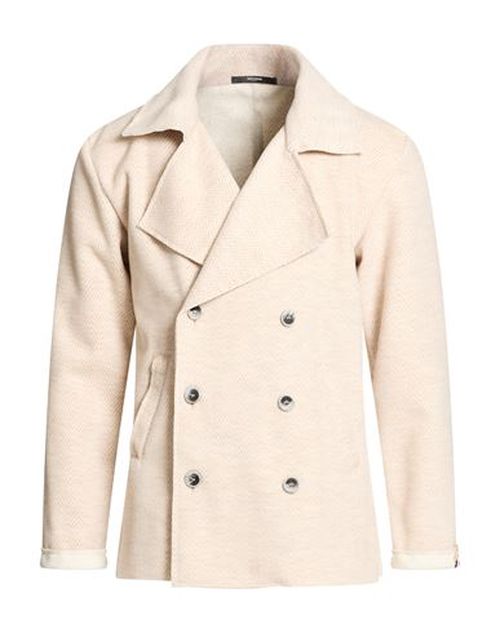 Man Coat Beige Size L Recycled polyester, Polyester, Viscose