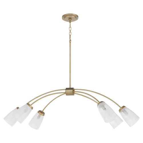 Aged Brass Linear Chandelier from the Arpeggio Collection