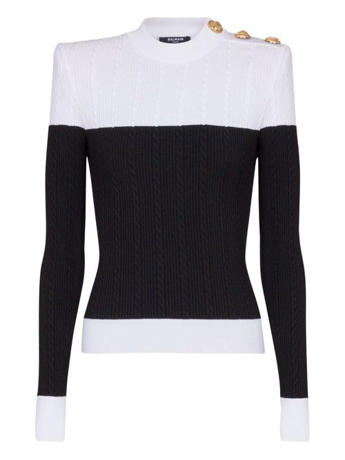Balmain two-tone jumper - Black