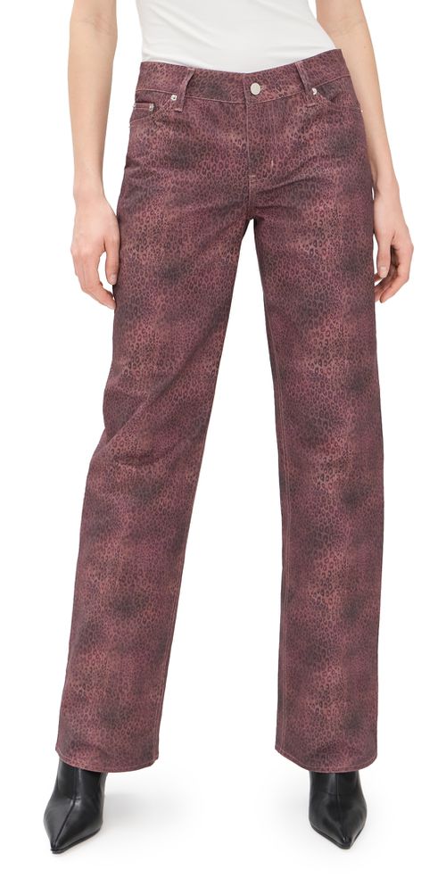 Cicely Straight Leg Trousers Red Leopard