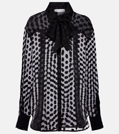 Peri polka-dot sheer shirt