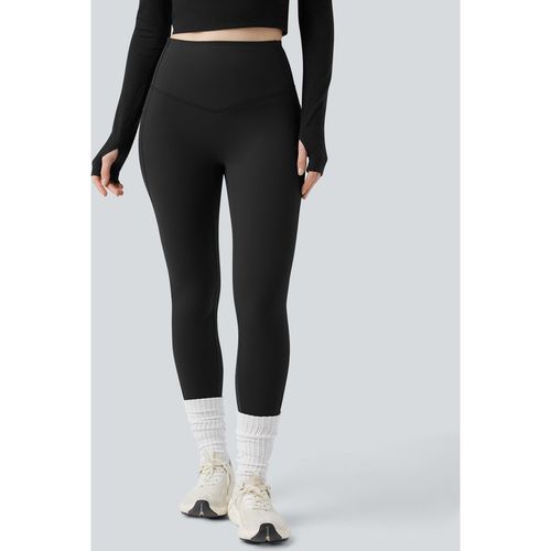 Halara Halara UltraSculpt™ Extra Heat High Waisted Tummy Control Shaping Yoga Leggings with Pockets - Black - XSfull_length