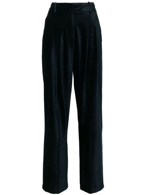 Darted tapered velvet trousers - Blue