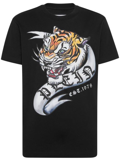 SS Tattoo tiger-printed t-shirt - Black