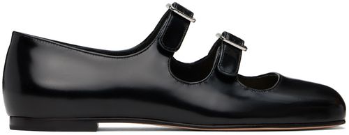 Sandy Liang SSENSE Exclusive Black MJ Double Strap Ballerina Flats