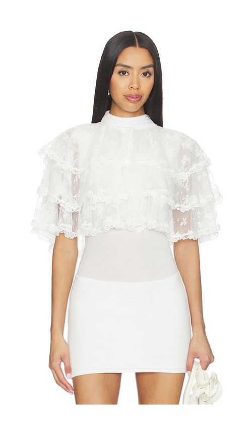 Yuhan Wang Shell Button Lace Bolero in White. S also in