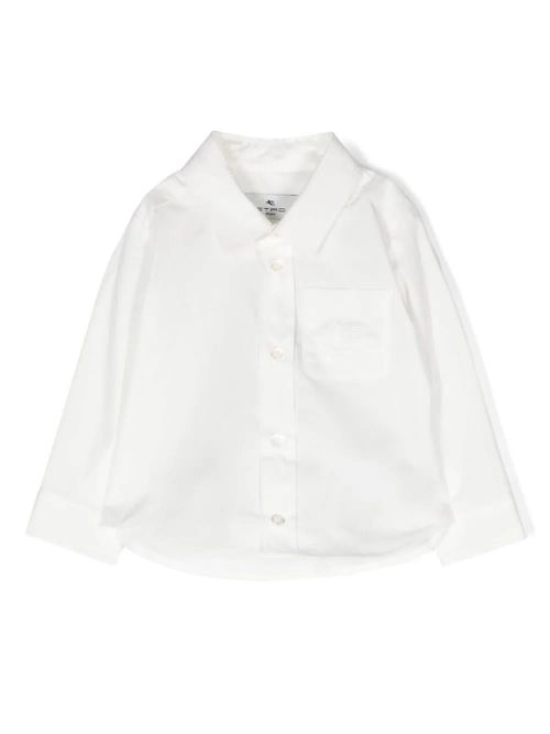 Camicia In Cotone Oxford Con Ricamo Doppia G In Celeste | ® Italia