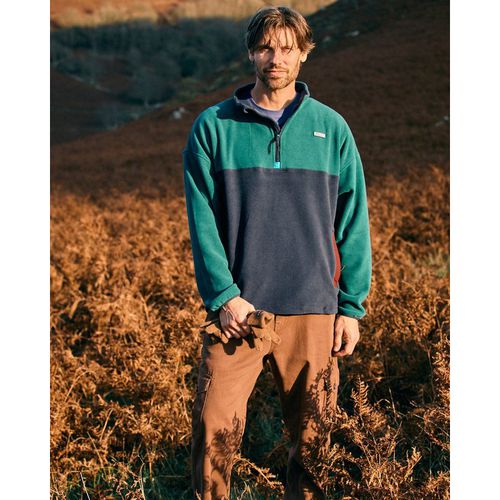 Saltrock Mens Fleece - 1/4 Neck - Green/Blue