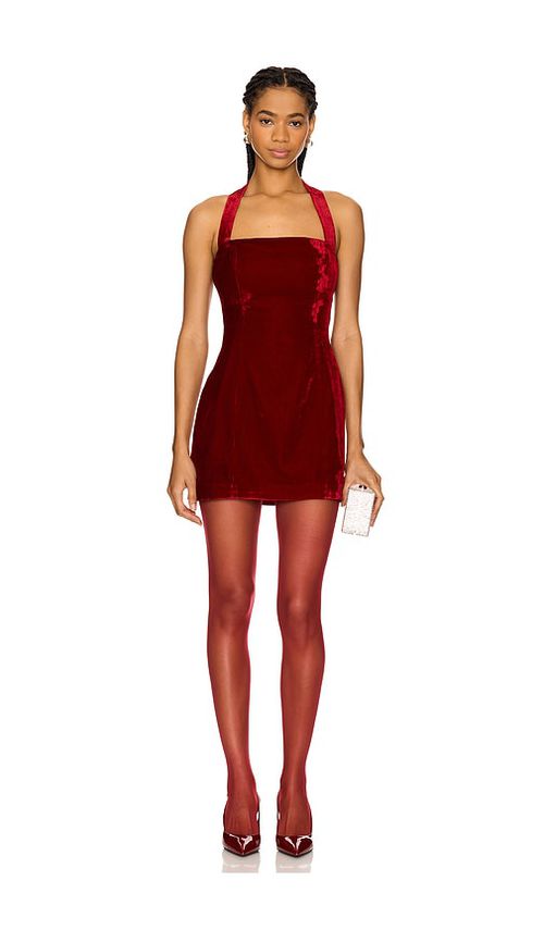 Lovers and Friends Vivica Velvet Mini Dress in Red.  XXS. Also in M, S