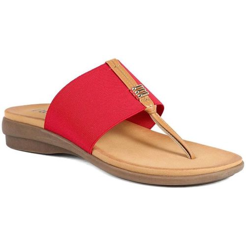 Pavers Women's Flexible Toe Post Sandals in Red