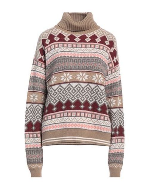 Woman Turtleneck Brown Size 4 Wool
