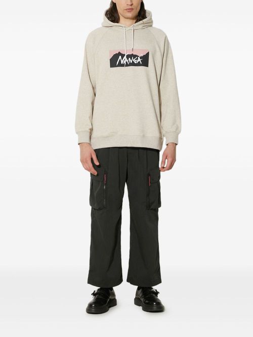 Logo-print hoodie - Neutrals