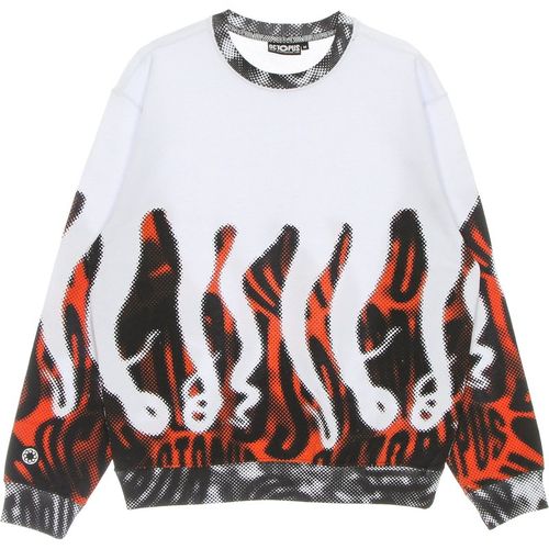 Men's Lightweight Crewneck Sweatshirt Halftone Crew White
