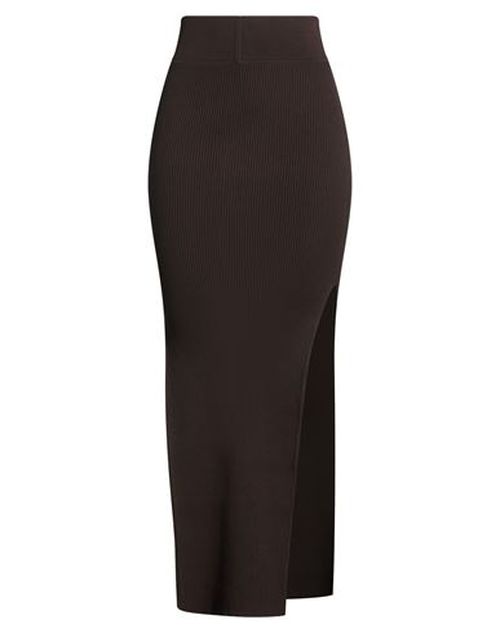 Woman Maxi skirt Dark brown Size S Viscose, Polyester, Polyamide, Elastane
