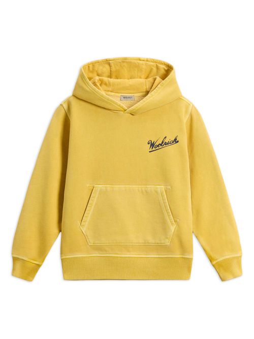 Garment-dyed cotton hoodie - Yellow
