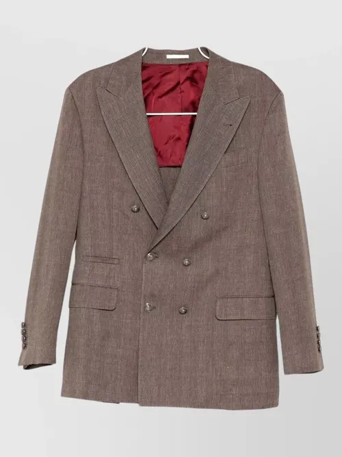 Brunello Cucinelli - double breasted coat nylon silk blend