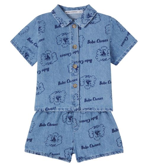 Baby Pickles The Dog denim shirt and shorts set