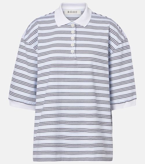 Róhe Striped oversized cotton polo shirt