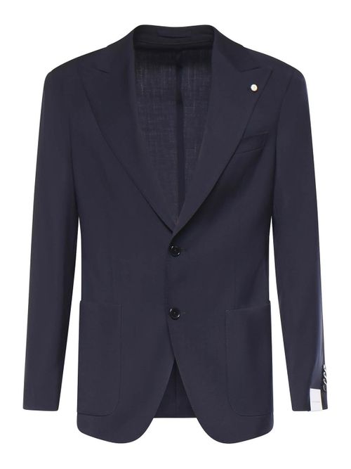 Single-Breasted Wool Blend Blazer