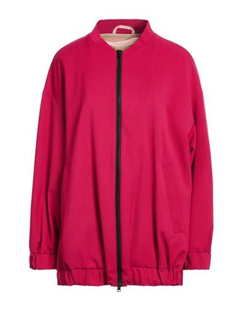 Woman Jacket Magenta Size 6 Polyester, Virgin Wool, Elastane