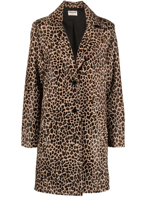Leopard-print calf hair coat - Neutrals