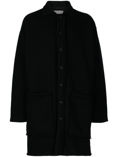 Raw-edge knitted cardigan - Black