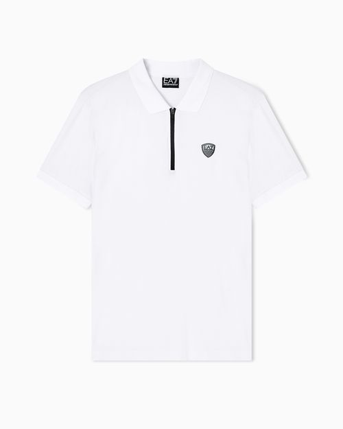 Slim-fit polo shirt Premium Shield in viscose jersey