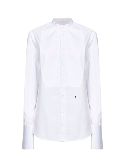 Piqué Cotton Poplin Shirt — White