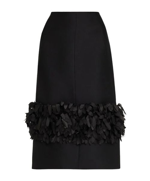 Petal Embellished Pencil Skirt