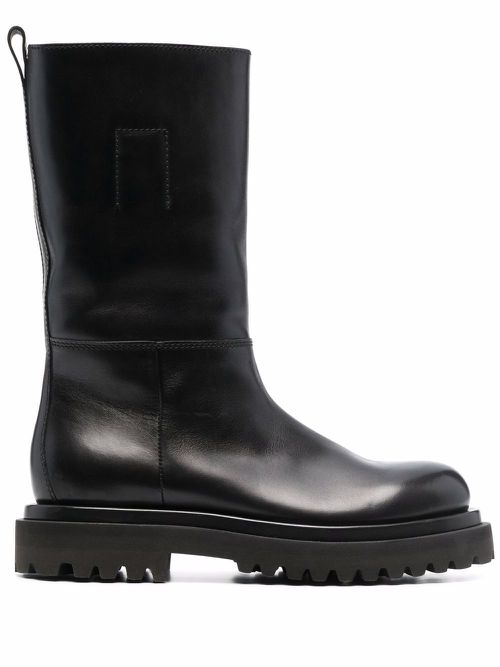 Wisal pull-on leather boots - Black