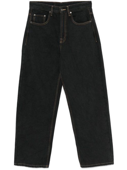 Black Straight-Leg Jeans - Men's - Cotton
