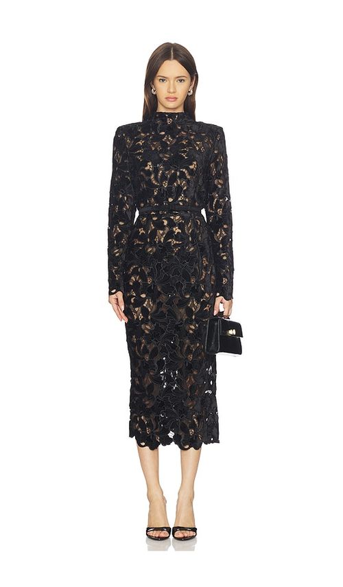 Nadine Merabi Elise Midi Dress in Black. - 10/L also /XS, 4/S, 6/SM