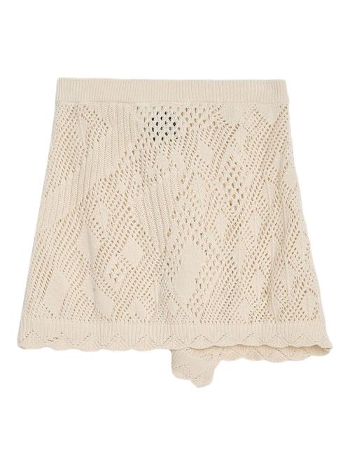 Pointelle-knit skirt - Neutrals