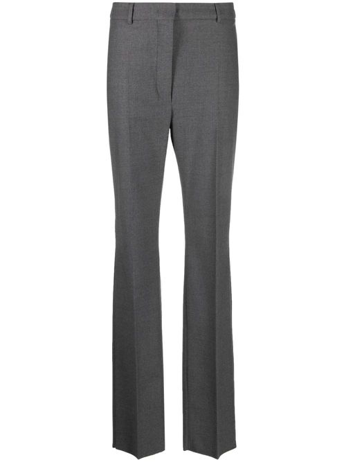 High-waisted slim-cut virgin wool trousers - Grey