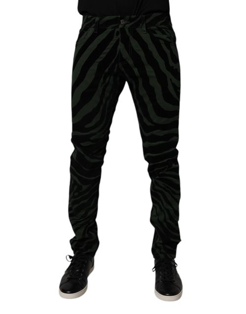 Striped Denim Jeans — Black