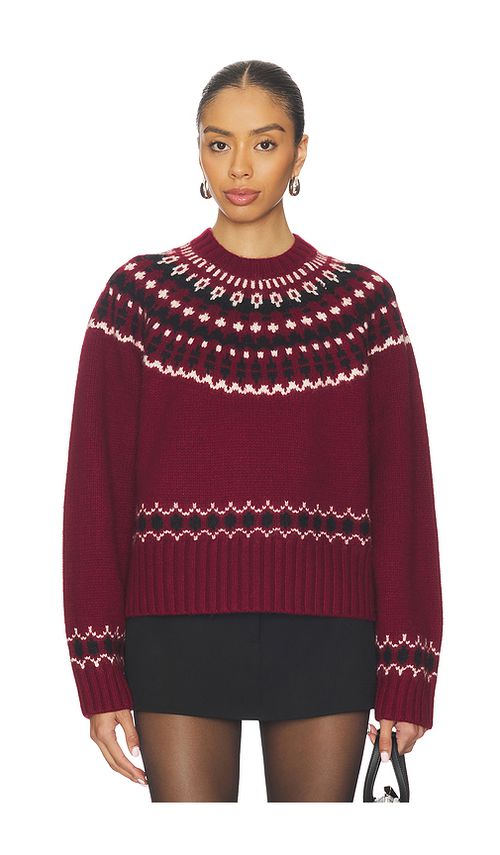 EAVES Abbey Fairisle Sweater in Red Multi. XXS also in XS, S, M