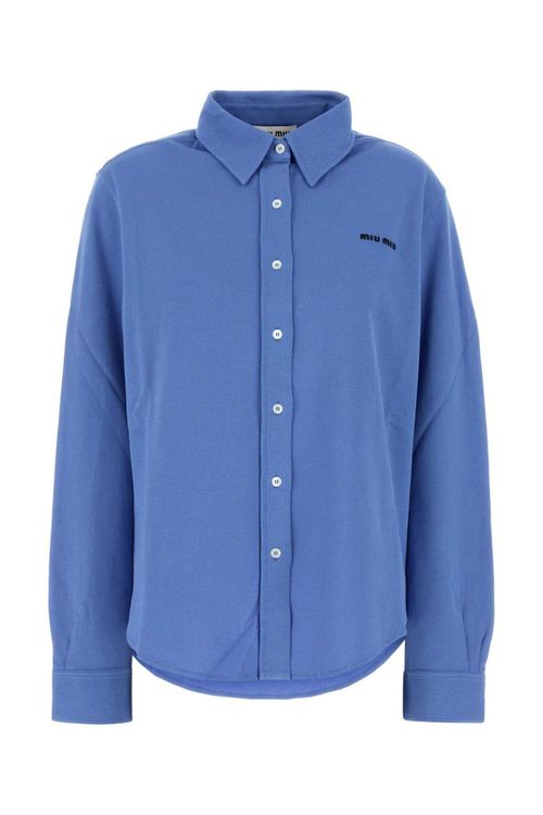 Cerulean blue piquet shirt