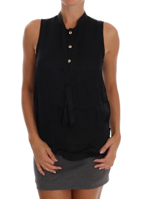 Viscose Sleeveless Blouse — Black