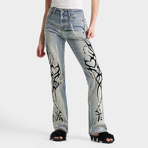Women's Ruby Heart High-Rise Bootcut Jeans in Seville Blue