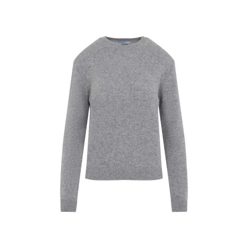 Grey Solid Crew Neck Sweater