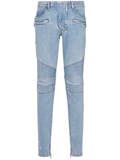 Biker mid-rise skinny jeans - Blue