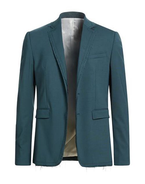 Man Blazer Green Size 42 Virgin Wool, Elastane