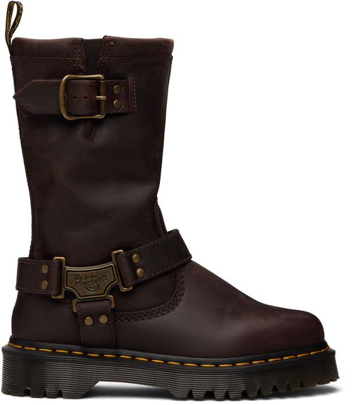 Brown Anistone Hi Leather Biker Boots