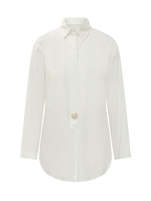 White Relaxed Solid Shirt
