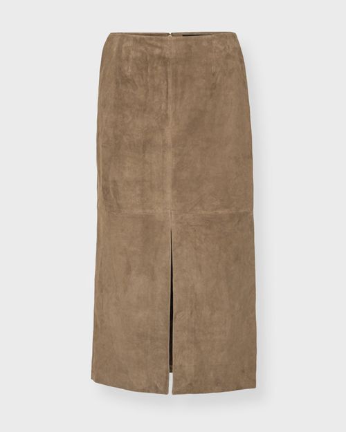 Rotate Skirt Suede Midi Pencil Beige