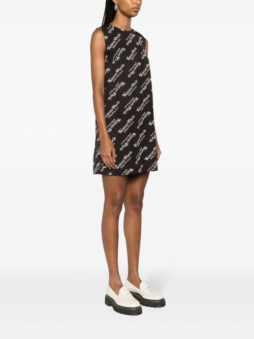 X Verdy monogram-pattern minidress - Black