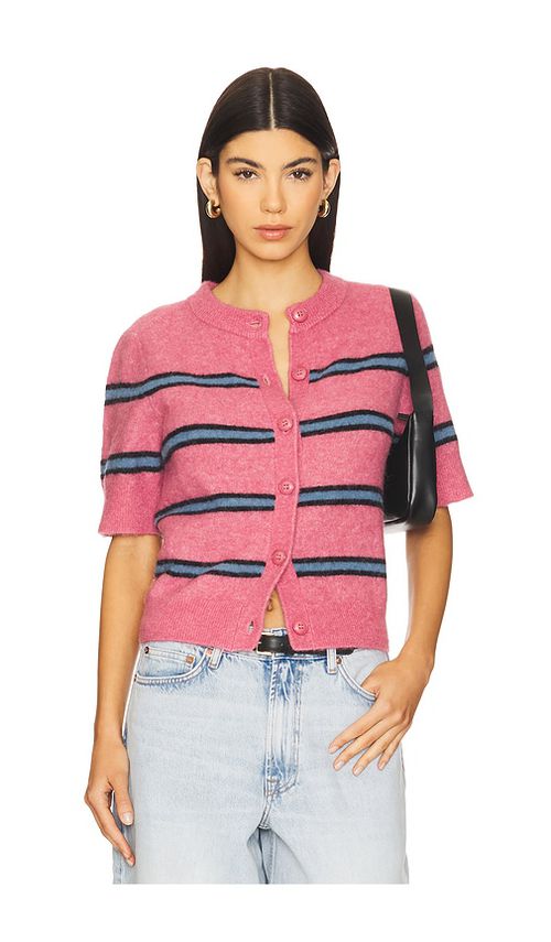 SAMSOE SAMSOE Sanoura Short Sleeve Cardigan in Pink. -  S also in