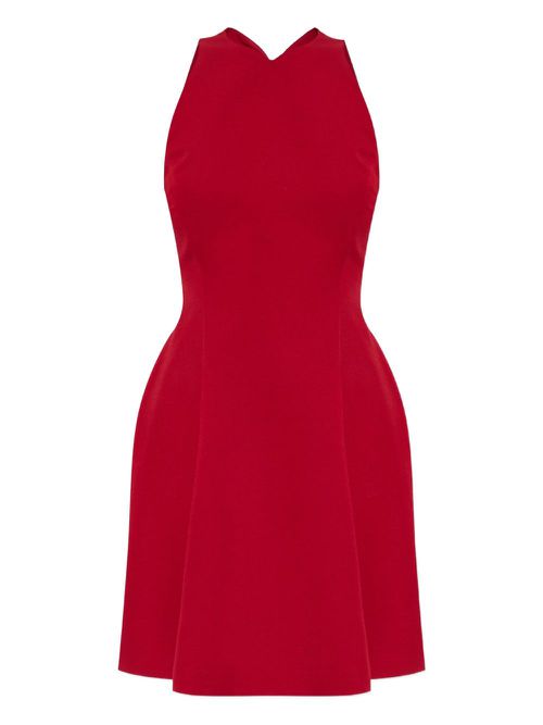 Halter-neck A-line dress - Red